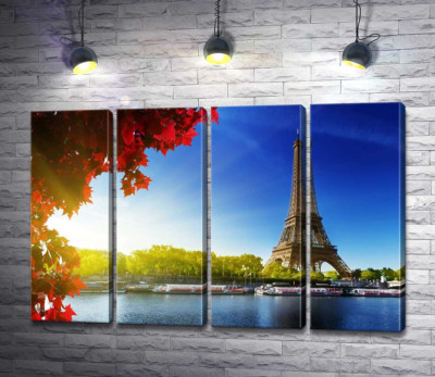 Модульна картина "Ейфелева вежа (Eiffel tower) височіє за Сеною"