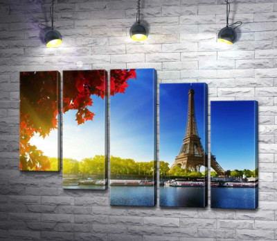 Модульна картина "Ейфелева вежа (Eiffel tower) височіє за Сеною"