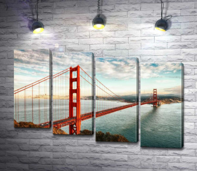 Путь к океану: вид с берега на мост "Золотые ворота" (Golden Gate Bridge)