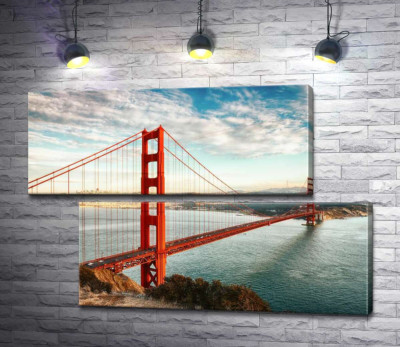 Путь к океану: вид с берега на мост "Золотые ворота" (Golden Gate Bridge)