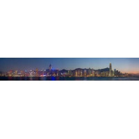 Панорама огней ночного Гонконга