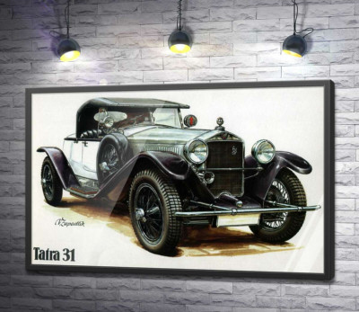 Постер "Зеленый ретро-автомобиль Tatra 31"
