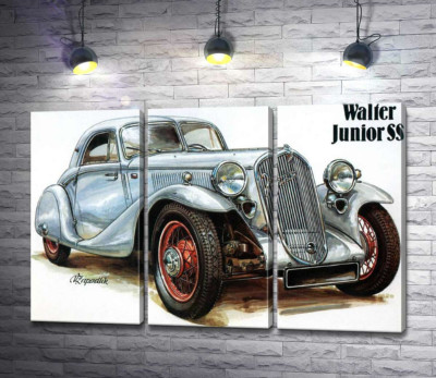 Модульная картина "Звезда 30-х годов автомобиль Walter Junior SS"