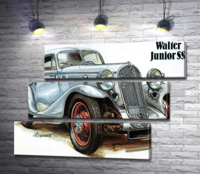 Модульная картина "Звезда 30-х годов автомобиль Walter Junior SS"