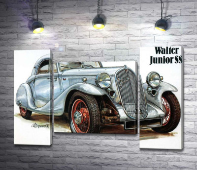 Модульна картина "Зірка 30-х років автомобіль Walter Junior SS"