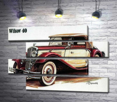 Модульная картина "Чешский ретро-автомобиль Wikov 40"