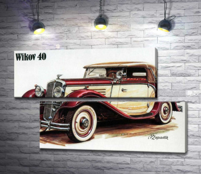 Модульна картина "Чеський ретро-автомобіль Wikov 40"