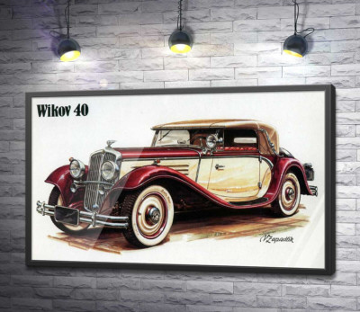 Постер "Чешский ретро-автомобиль Wikov 40"