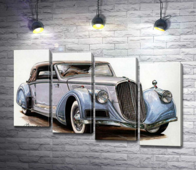 Модульна картина "Небесно-блакитний автомобіль Tatra 52"