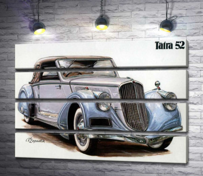 Модульна картина "Небесно-блакитний автомобіль Tatra 52"