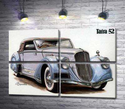 Небесно-голубой автомобиль Tatra 52