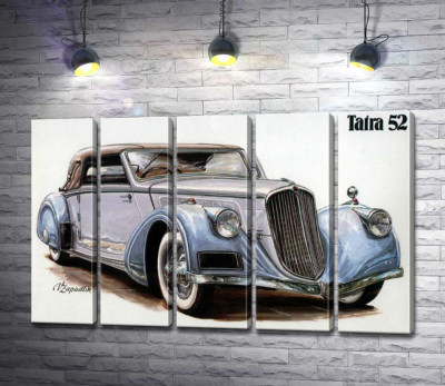 Модульна картина "Небесно-блакитний автомобіль Tatra 52"