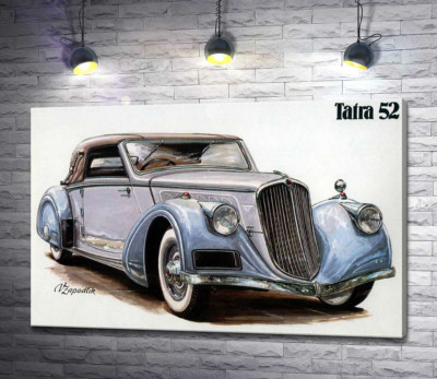 Небесно-голубой автомобиль Tatra 52