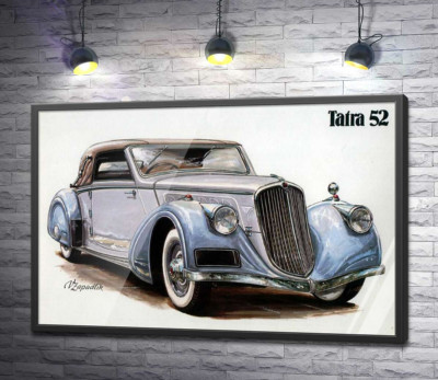 Постер "Небесно-блакитний автомобіль Tatra 52"