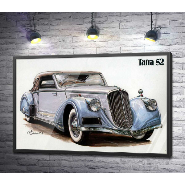 Небесно-голубой автомобиль Tatra 52