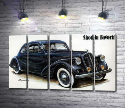 Модульна картина "Компактний автомобіль Skoda Favorit"