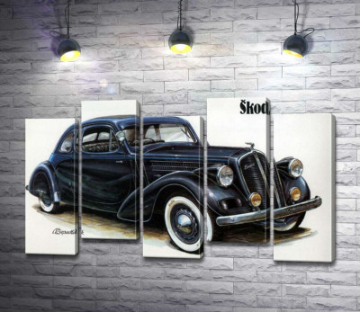 Модульна картина "Компактний автомобіль Skoda Favorit"