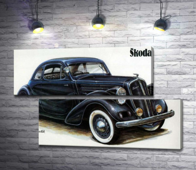 Модульна картина "Компактний автомобіль Skoda Favorit"
