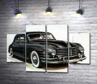Модульна картина "Чорний автомобіль Skoda Special"