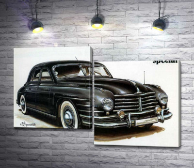 Модульная картина "Черный автомобиль Skoda Special"