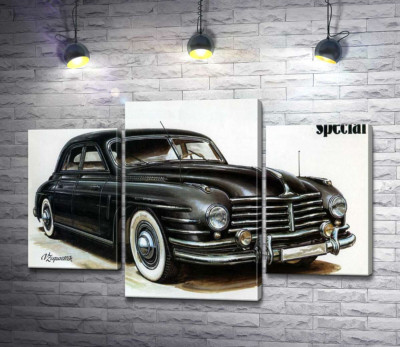 Модульна картина "Чорний автомобіль Skoda Special"