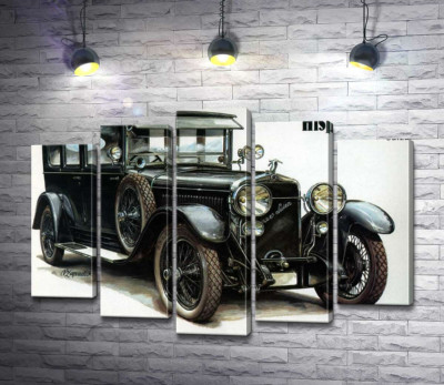 Модульная картина "Первый автомобиль компании Skoda Hispano-Suiza"