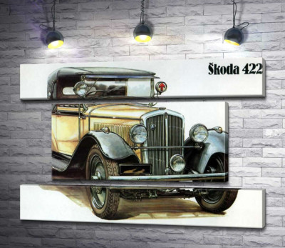 Жовтий  ретро-автомобіль Skoda 442