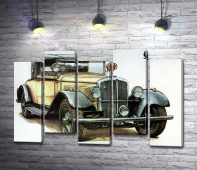 Жовтий  ретро-автомобіль Skoda 442