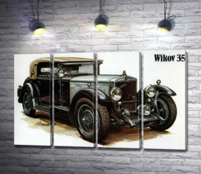 Модульная картина "Ретро-автомобиль Wikov 35"