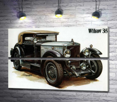 Модульная картина "Ретро-автомобиль Wikov 35"