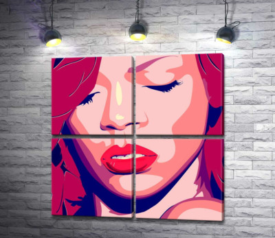 Модульная картина "Яркий портрет певицы Рианны (Rihanna)"