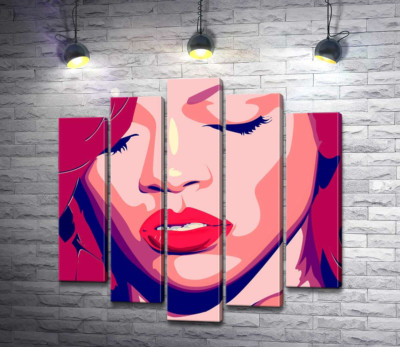 Модульна картина "Яскравий портрет співачки Ріанни (Rihanna)"