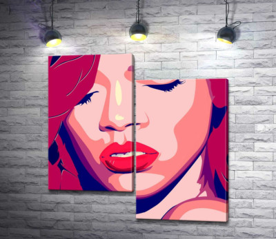 Модульна картина "Яскравий портрет співачки Ріанни (Rihanna)"