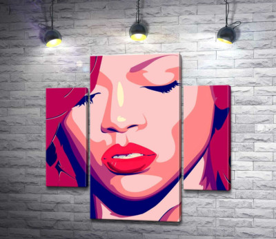 Модульна картина "Яскравий портрет співачки Ріанни (Rihanna)"