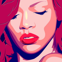 Яркий портрет певицы Рианны (Rihanna)