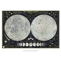 Подробная карта полушарий Луны