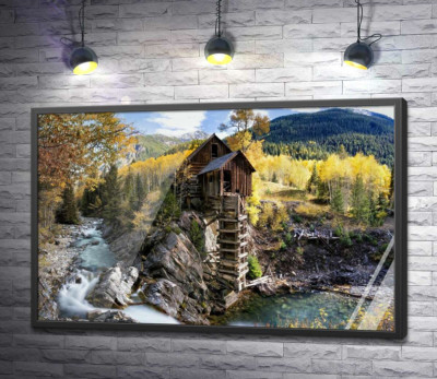 Постер "Хрустальная мельница (Crystal Mill) среди осенних гор штата Колорадо"