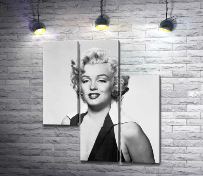 Модульная картина "Портрет Мэрилин Монро (Marilyn Monroe) в откровенном платье и черно-белых тонах"