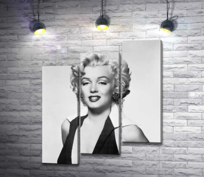 Модульна картина "Портрет Мерілін Монро (Marilyn Monroe) у відвертій сукні та чорно-білих тонах "