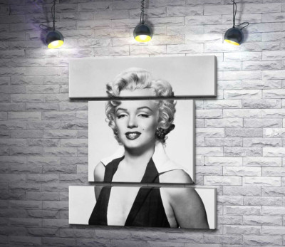Модульна картина "Портрет Мерілін Монро (Marilyn Monroe) у відвертій сукні та чорно-білих тонах "