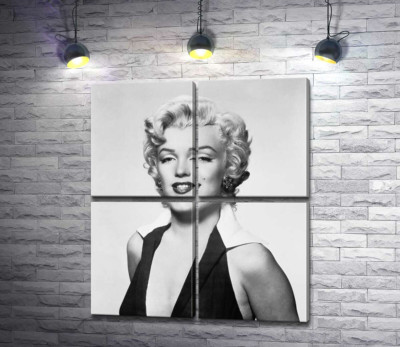 Модульна картина "Портрет Мерілін Монро (Marilyn Monroe) у відвертій сукні та чорно-білих тонах "