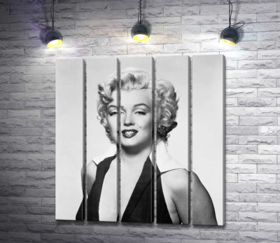 Модульна картина "Портрет Мерілін Монро (Marilyn Monroe) у відвертій сукні та чорно-білих тонах "