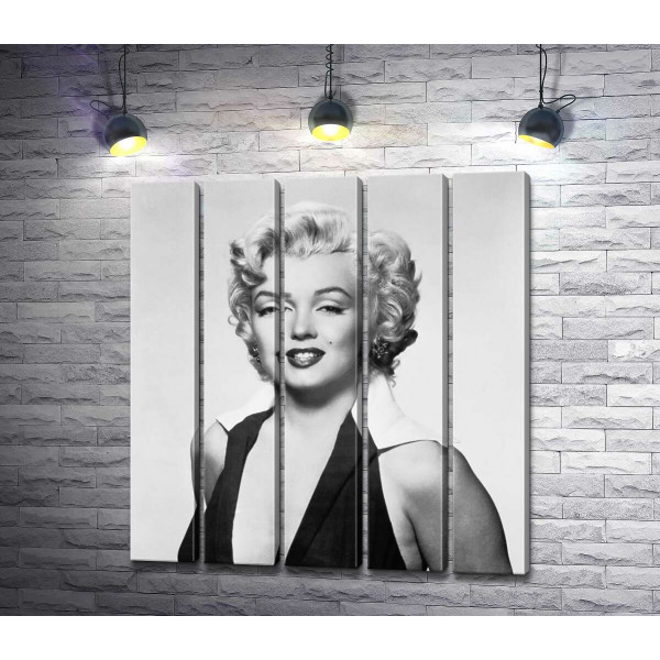 Портрет Мэрилин Монро (Marilyn Monroe) в откровенном платье и черно-белых тонах