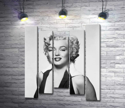 Модульна картина "Портрет Мерілін Монро (Marilyn Monroe) у відвертій сукні та чорно-білих тонах "