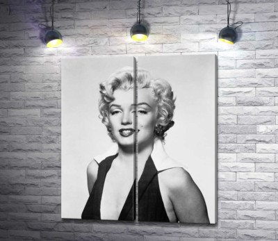 Модульна картина "Портрет Мерілін Монро (Marilyn Monroe) у відвертій сукні та чорно-білих тонах "