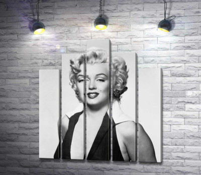 Портрет Мерілін Монро (Marilyn Monroe) у відвертій сукні та чорно-білих тонах 