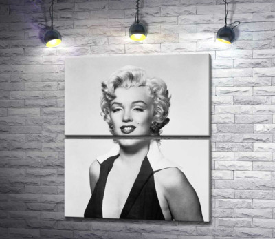 Модульна картина "Портрет Мерілін Монро (Marilyn Monroe) у відвертій сукні та чорно-білих тонах "