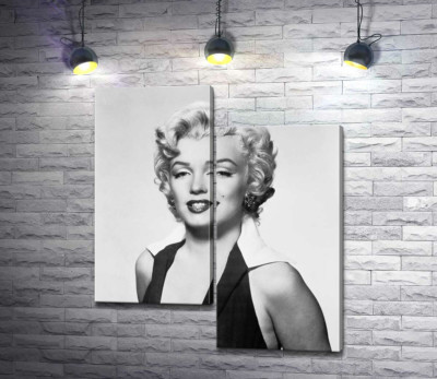 Портрет Мерілін Монро (Marilyn Monroe) у відвертій сукні та чорно-білих тонах 