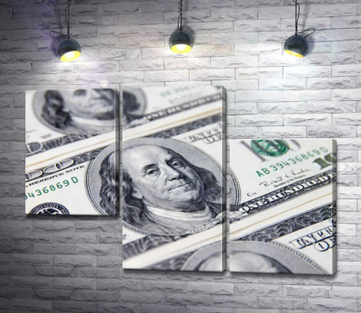 Модульна картина "Портрет Бенжаміна Франкліна (Benjamin Franklin) на 100 доларах"