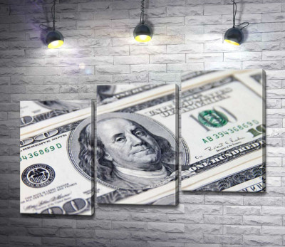 Модульна картина "Портрет Бенжаміна Франкліна (Benjamin Franklin) на 100 доларах"